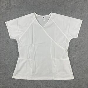 Strictly Scrubs Unisex Large White Classic Top and Pants Scrub Set
